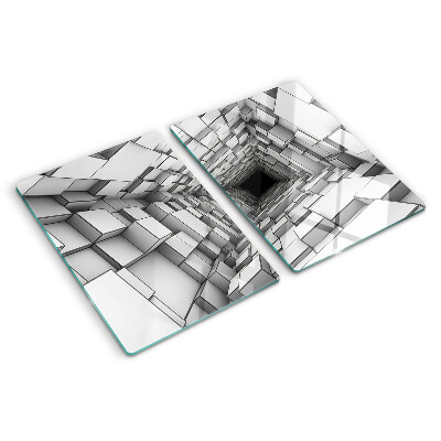 Glazen snijplanken 3D kubusdoolhof