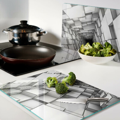 Glazen snijplanken 3D kubusdoolhof