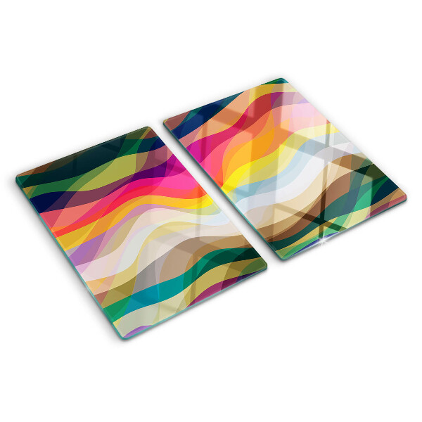 Snijplanken van glas Abstracte kleurgolven