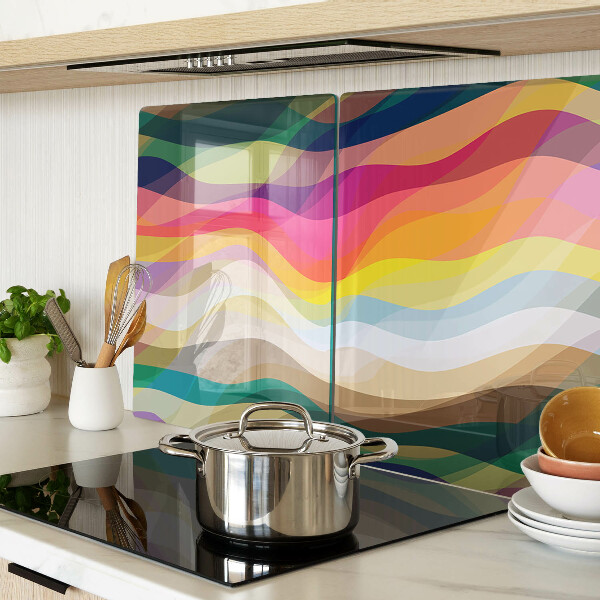 Snijplanken van glas Abstracte kleurgolven