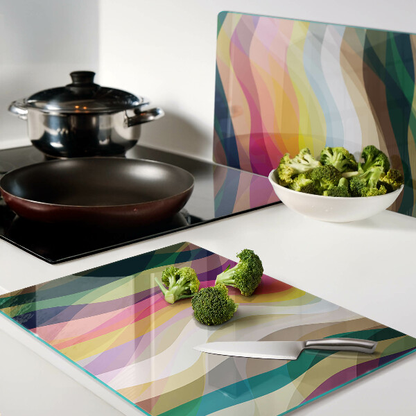 Snijplanken van glas Abstracte kleurgolven