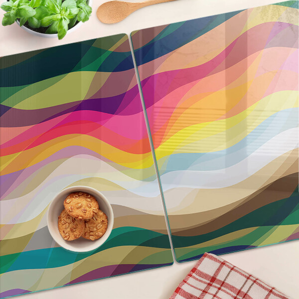 Snijplanken van glas Abstracte kleurgolven