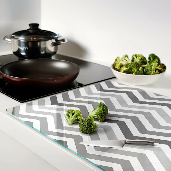 Glazen snijplanken Zigzaglijnen in grijstinten