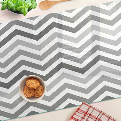 Glazen snijplanken Zigzaglijnen in grijstinten