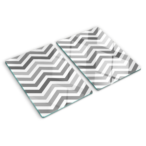 Glazen snijplanken Zigzaglijnen in grijstinten