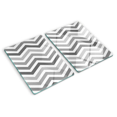 Glazen snijplanken Zigzaglijnen in grijstinten