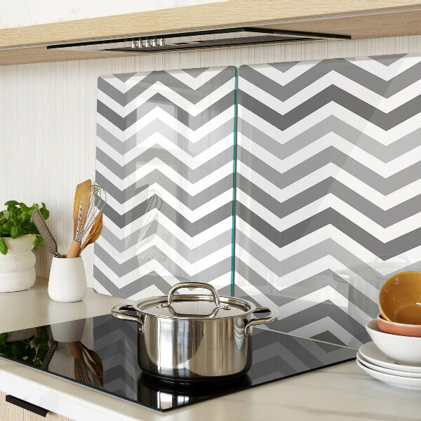 Glazen snijplanken Zigzaglijnen in grijstinten