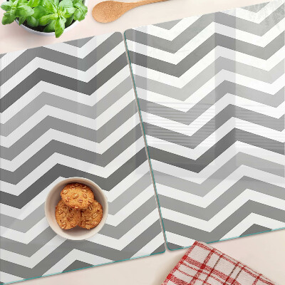 Glazen snijplanken Zigzaglijnen in grijstinten