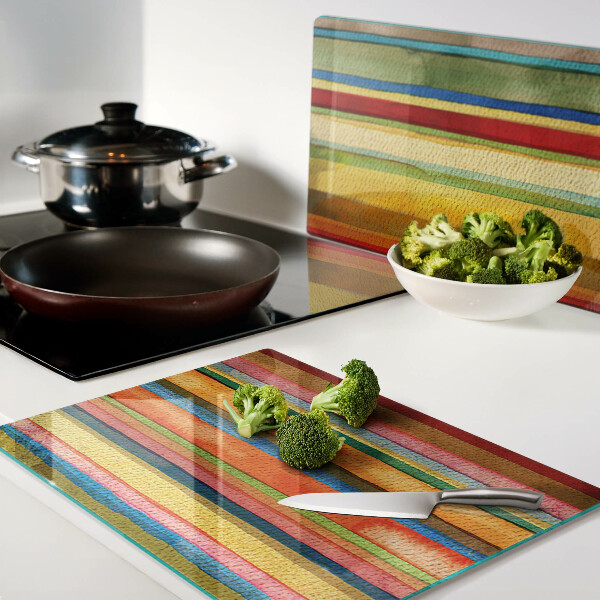 Glazen snijplanken Kleurrijke abstracte strepen