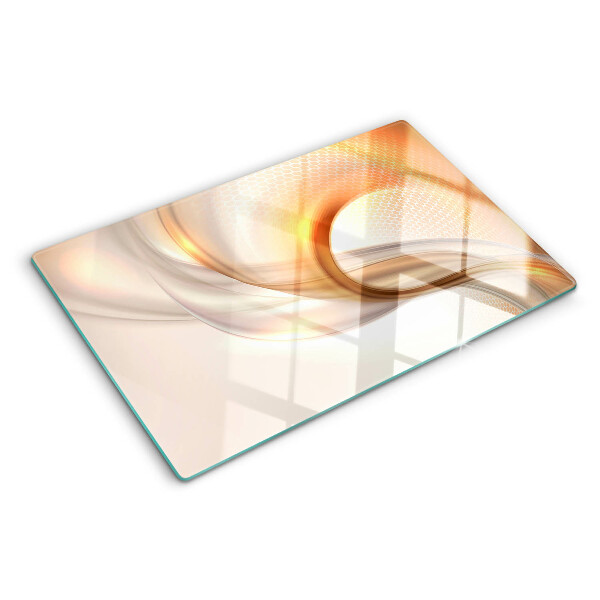 Snijplanken van glas Lichtgolven in goudtinten