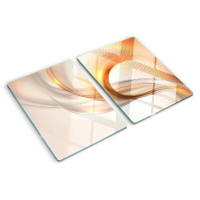 Snijplanken van glas Lichtgolven in goudtinten