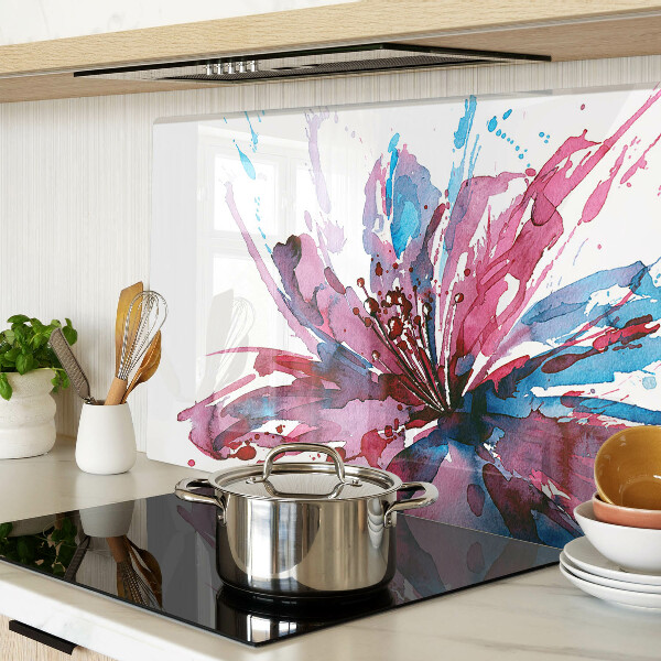 Snijplanken glas Bloemen in aquarel in intense kleuren