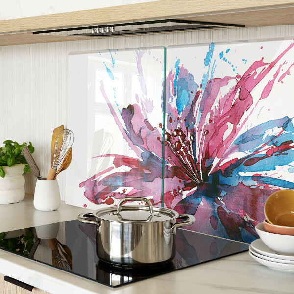 Snijplanken glas Bloemen in aquarel in intense kleuren