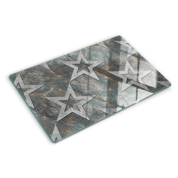 Snijplanken van glas Sterren op een textuurachtergrond