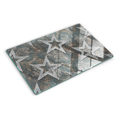 Snijplanken van glas Sterren op een textuurachtergrond