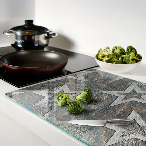 Snijplanken van glas Sterren op een textuurachtergrond