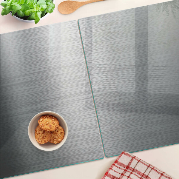 Snijplanken glas Geborsteld staal metallic effect