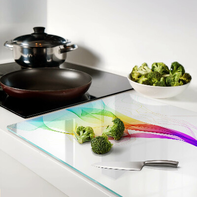 Glazen snijplanken Regenbooggolven van kleuren