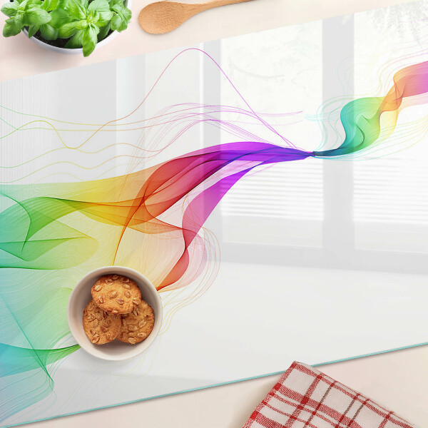 Glazen snijplanken Regenbooggolven van kleuren