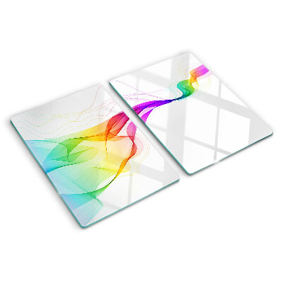 Glazen snijplanken Regenbooggolven van kleuren
