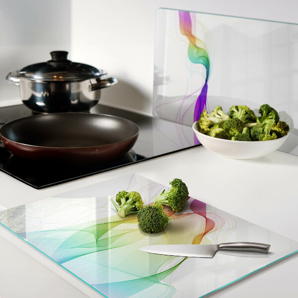 Glazen snijplanken Regenbooggolven van kleuren