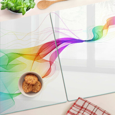 Glazen snijplanken Regenbooggolven van kleuren