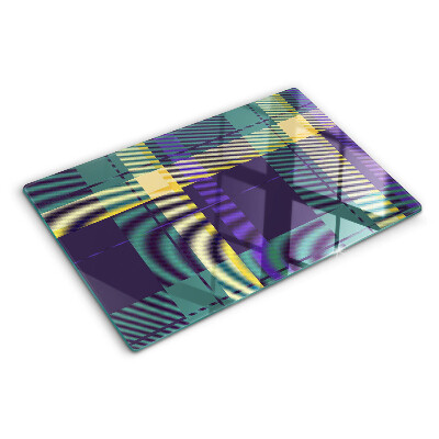 Snijplanken van glas Geruit patroon in paarse en groene tinten.