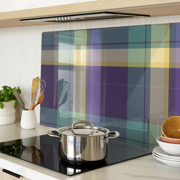 Snijplanken van glas Geruit patroon in paarse en groene tinten.