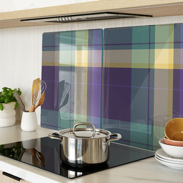 Snijplanken van glas Geruit patroon in paarse en groene tinten.