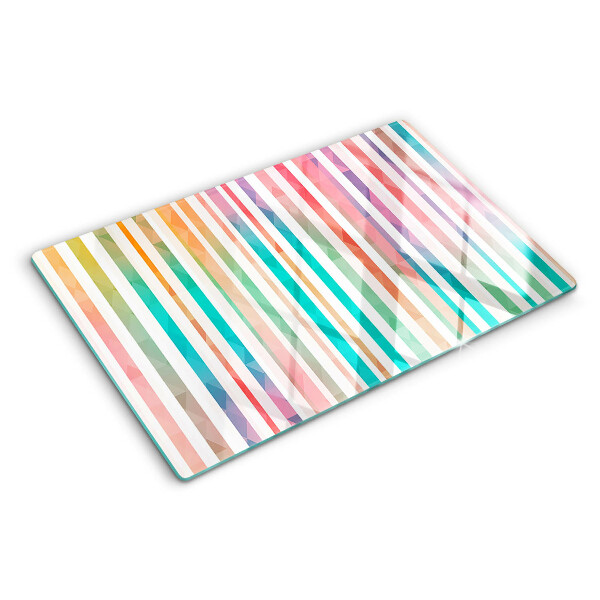 Snijplanken van glas Kleurrijke strepen in regenboogkleuren