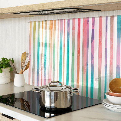 Snijplanken van glas Kleurrijke strepen in regenboogkleuren