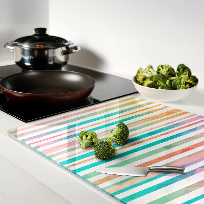 Snijplanken van glas Kleurrijke strepen in regenboogkleuren