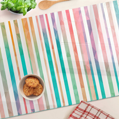 Snijplanken van glas Kleurrijke strepen in regenboogkleuren