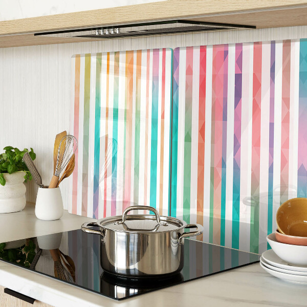 Snijplanken van glas Kleurrijke strepen in regenboogkleuren