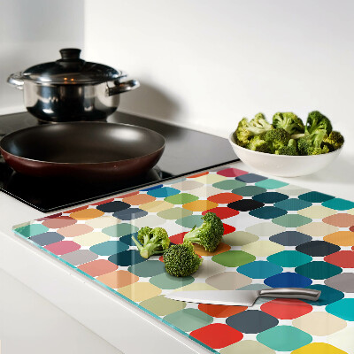 Glazen snijplanken Gekleurde cirkels in een raster