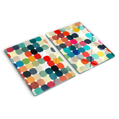 Glazen snijplanken Gekleurde cirkels in een raster
