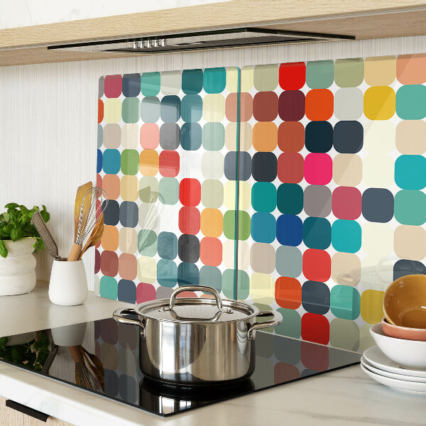 Glazen snijplanken Gekleurde cirkels in een raster