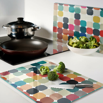 Glazen snijplanken Gekleurde cirkels in een raster