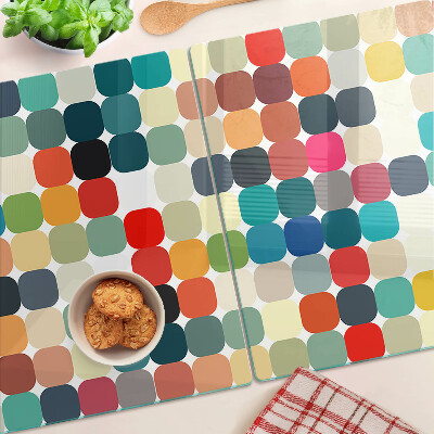 Glazen snijplanken Gekleurde cirkels in een raster