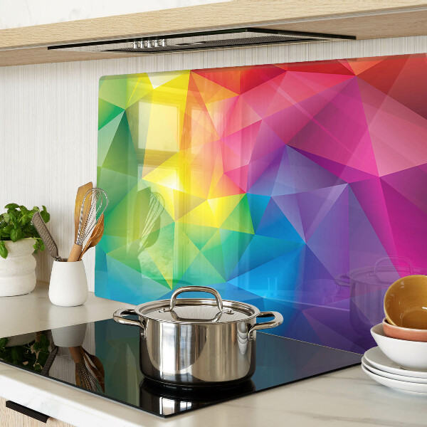 Snijplanken glas Kleurrijke geometrie in regenboogkleuren