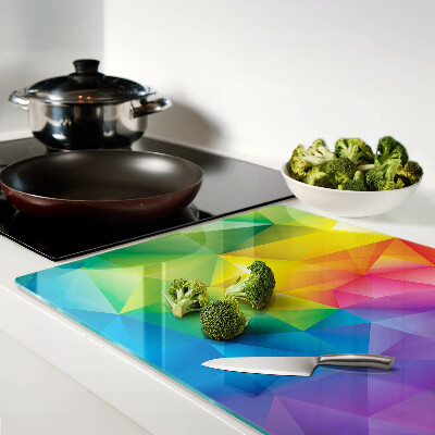Snijplanken glas Kleurrijke geometrie in regenboogkleuren