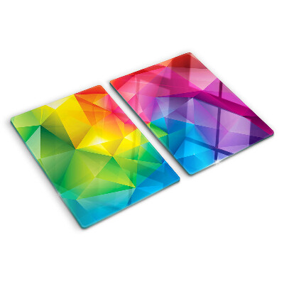 Snijplanken glas Kleurrijke geometrie in regenboogkleuren