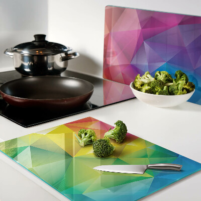 Snijplanken glas Kleurrijke geometrie in regenboogkleuren