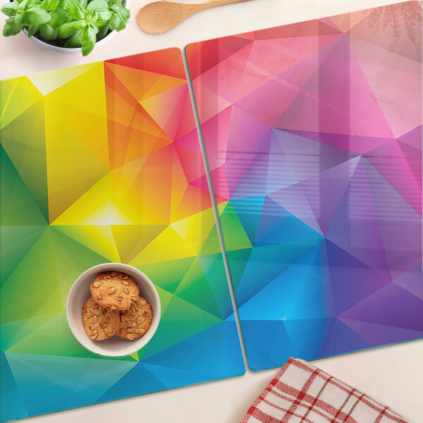 Snijplanken glas Kleurrijke geometrie in regenboogkleuren