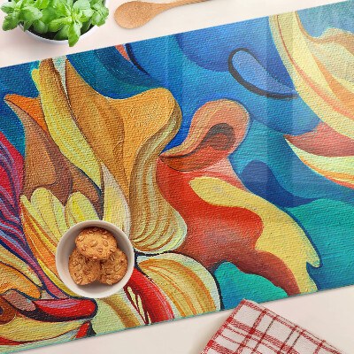 Glazen snijplanken Kleurrijke bloemen op een abstracte achtergrond