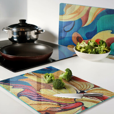 Glazen snijplanken Kleurrijke bloemen op een abstracte achtergrond