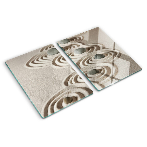 Snijplanken van glas Golvende patronen in het zand