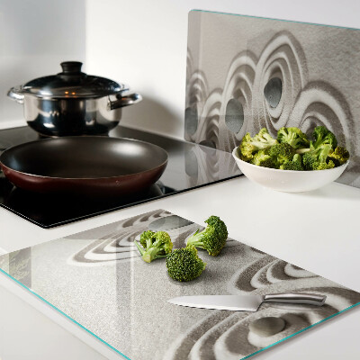 Snijplanken van glas Golvende patronen in het zand