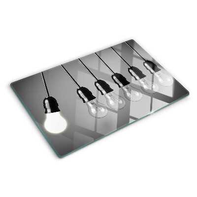 Snijplanken glas Gloeilampen aan kabels