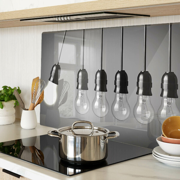 Snijplanken glas Gloeilampen aan kabels